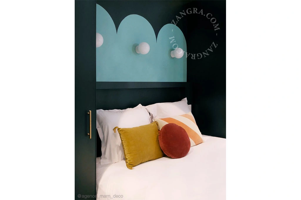 lámpara de baño de porcelana blanca - pantalla de vidrio - Ø 8,5cm -  IP54