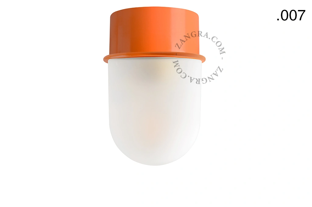 orange wall or ceiling light - glass shade - Ø 10 cm