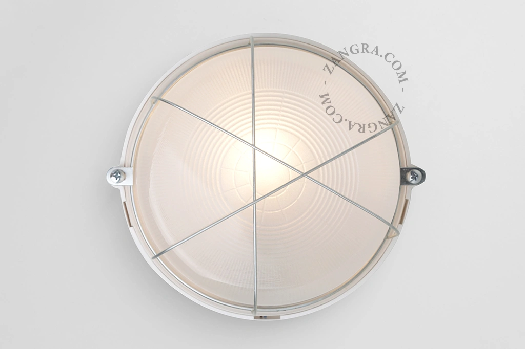 aplique o plafón de exterior en baquelita blanca - Ø 17 cm - IP54