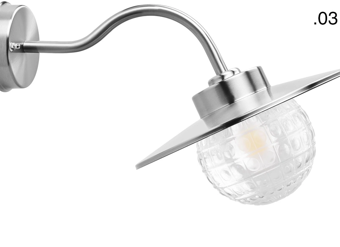 zilverkleurige industriële gevellamp Elda - IP54