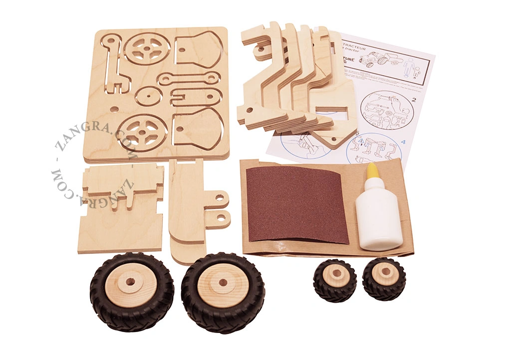 bouwpakket houten tractor