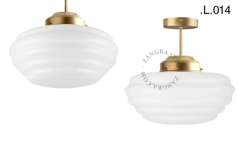 repuesto de pantalla de luz  Art Deco - vidrio opalino