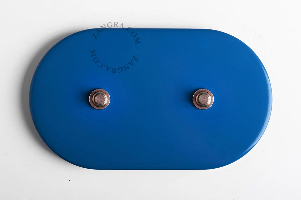 interruptor azul - duplo botão de pressão em latão