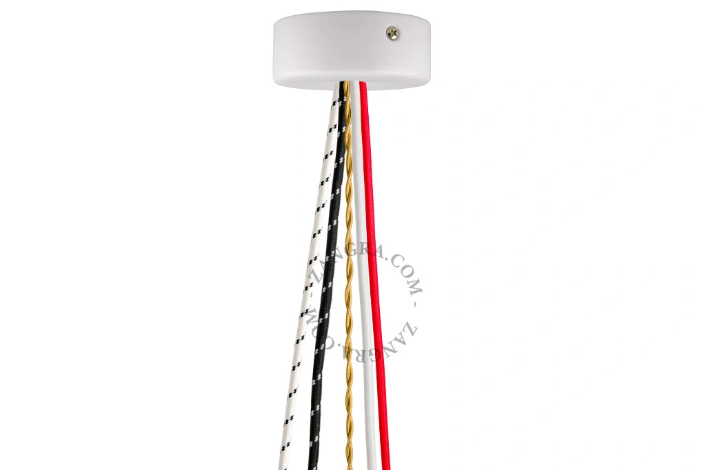 white porcelain ceiling rose - up to 5 cables