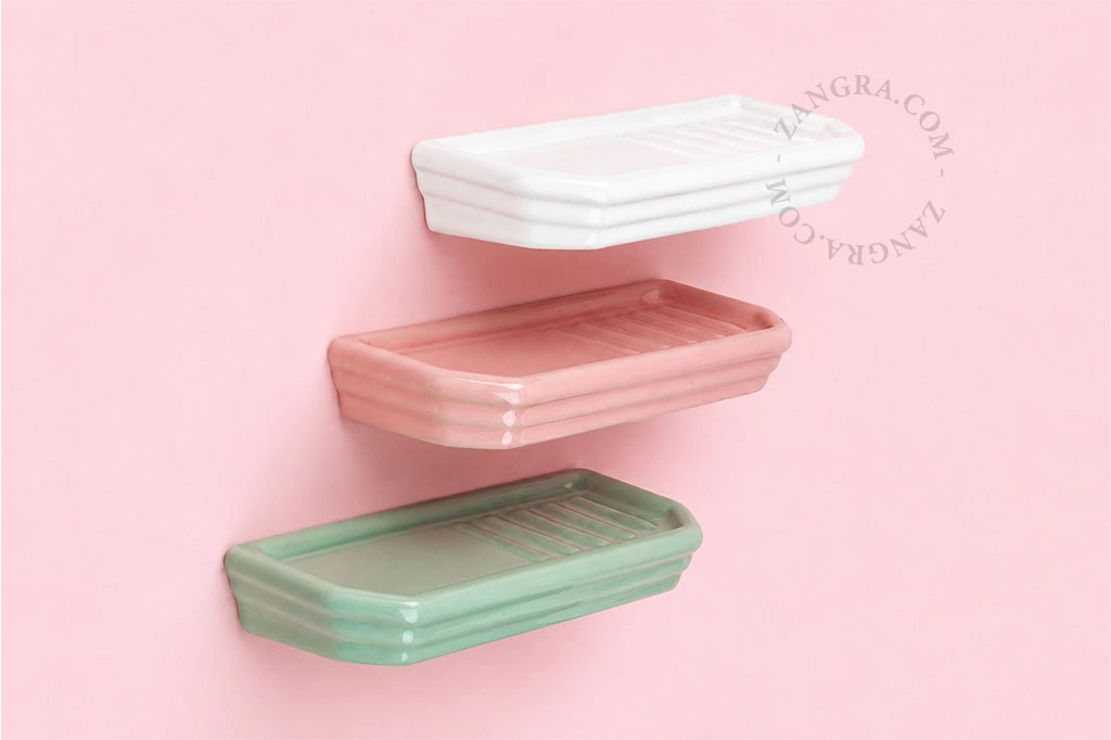 jabonera de porcelana blanca Belle