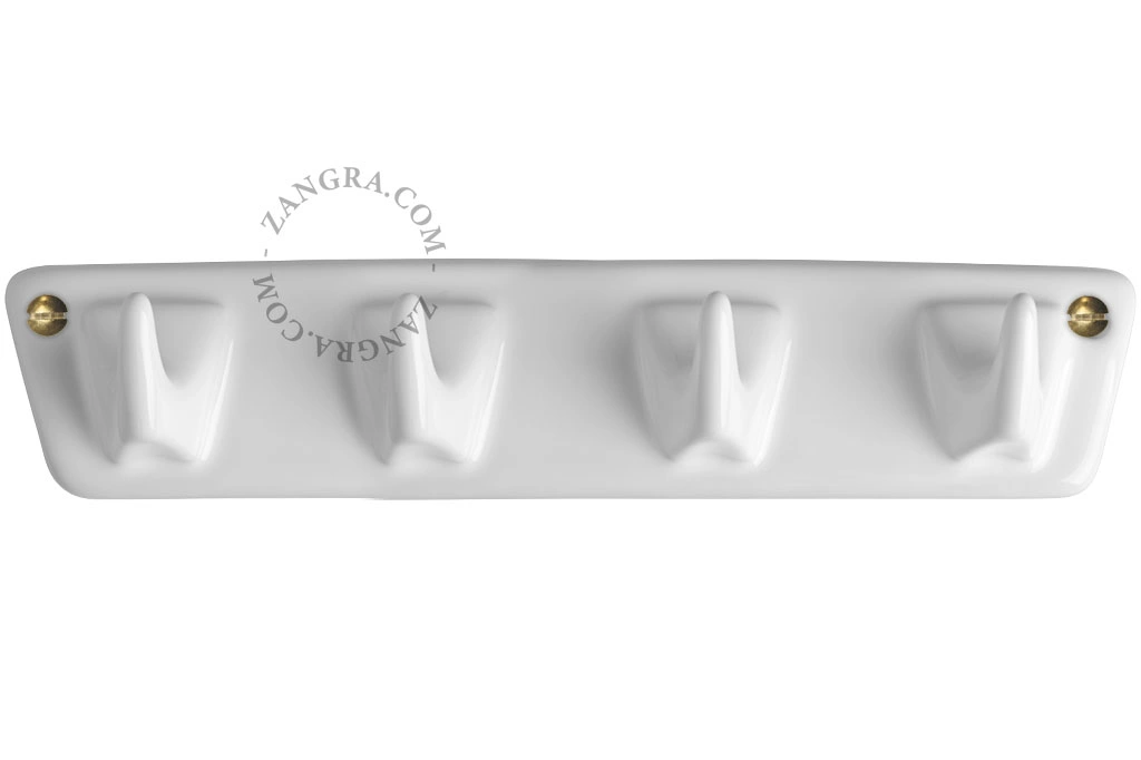 patère murale en porcelaine - blanc