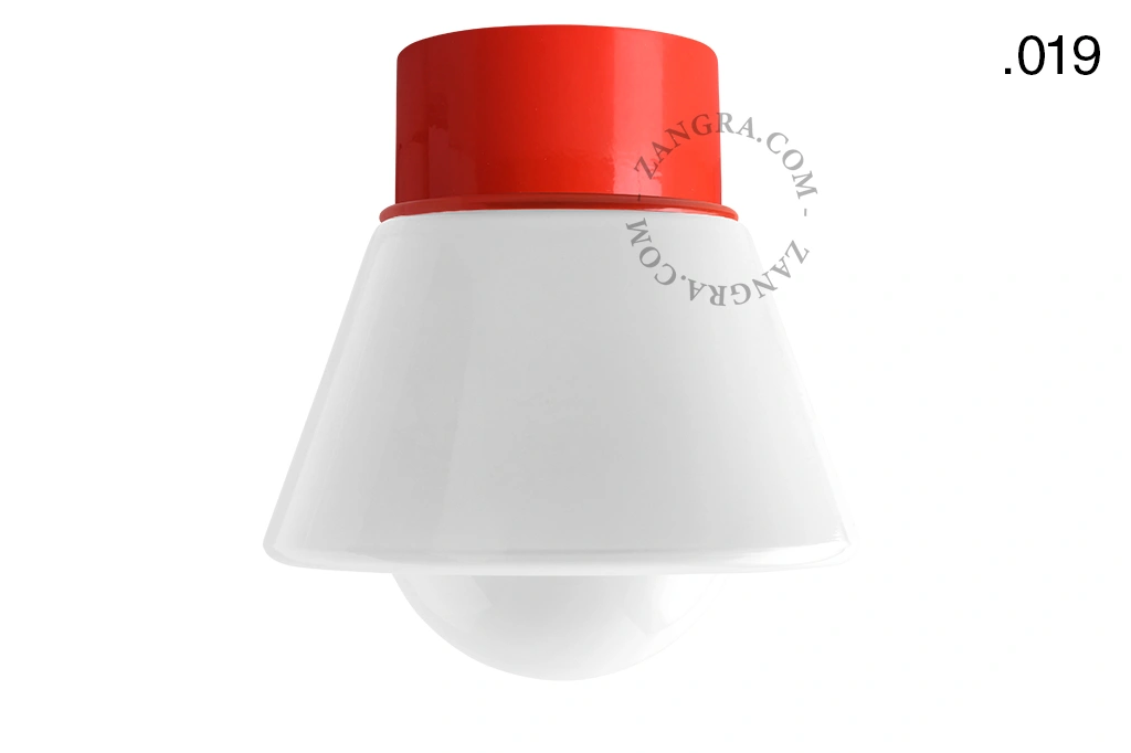 rød væg eller loftslampe - glas skærm - Ø 10 cm