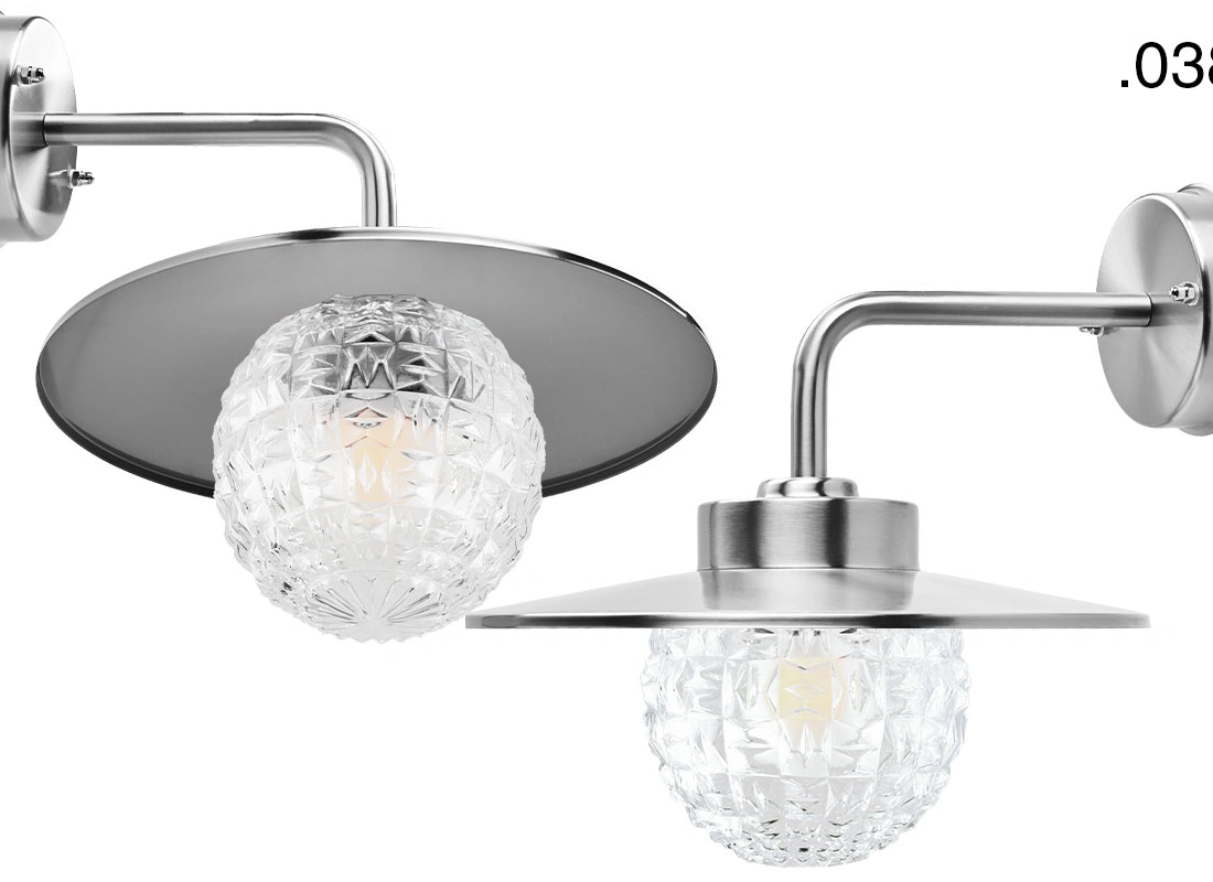 silver-coloured wall light Eduardo - IP54