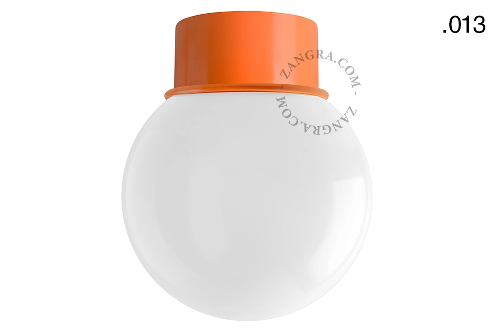 orange wall or ceiling light - glass shade - Ø 10 cm
