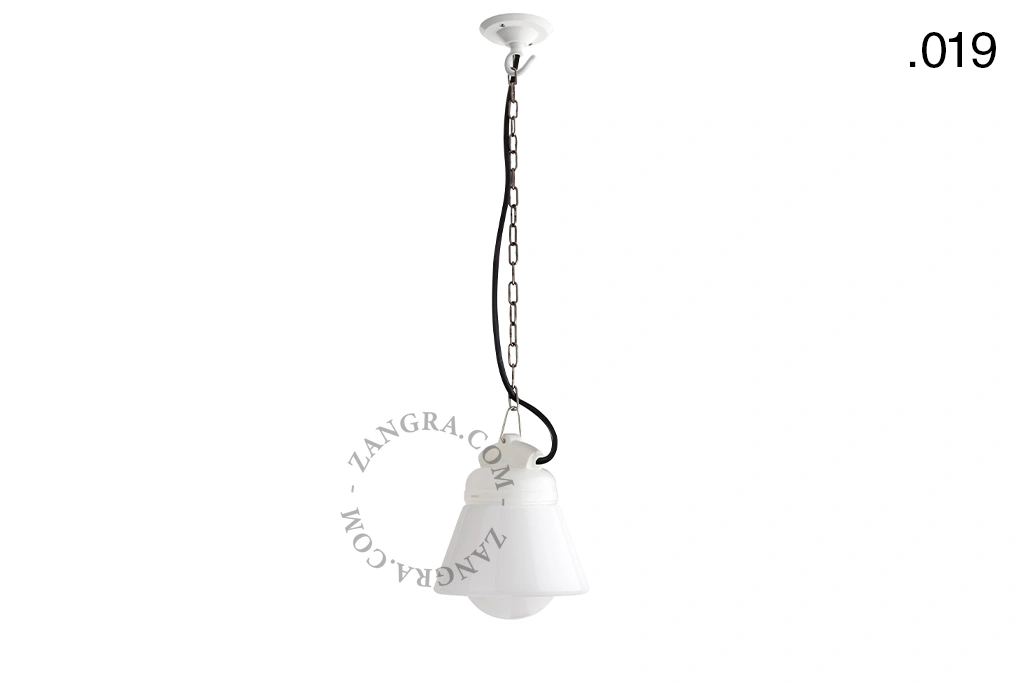 hanglamp van porselein en glas  - IP54