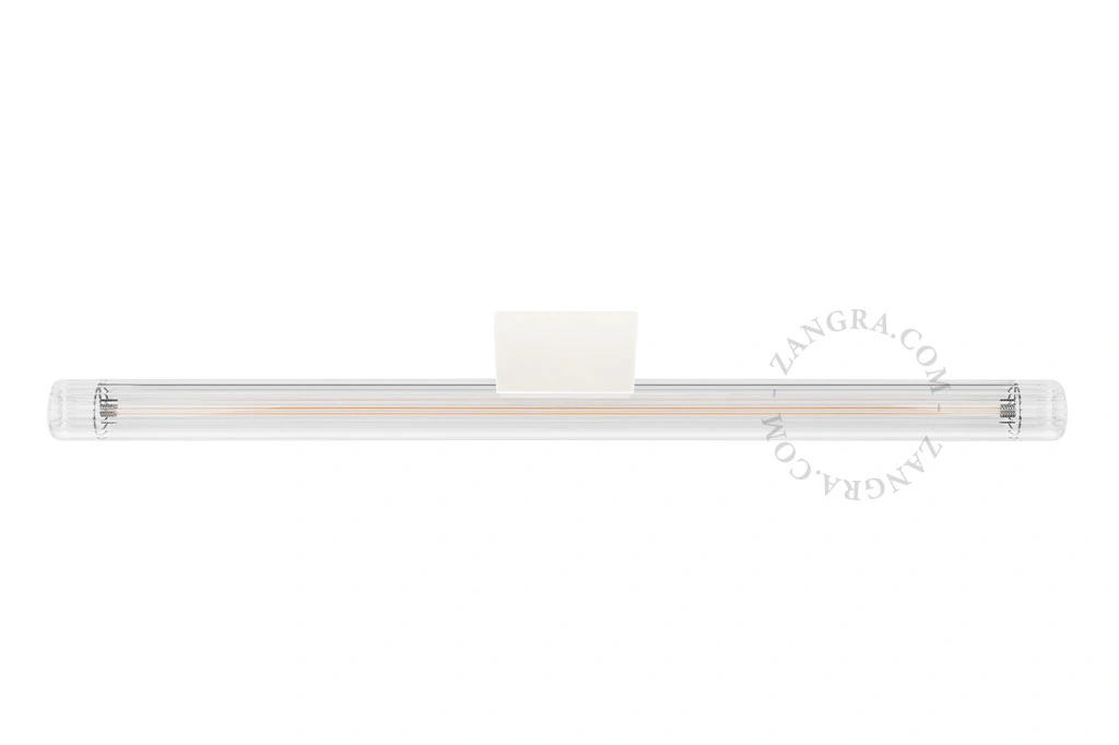 aplique o plafón S14d blanco - bombilla de vidrio prismático