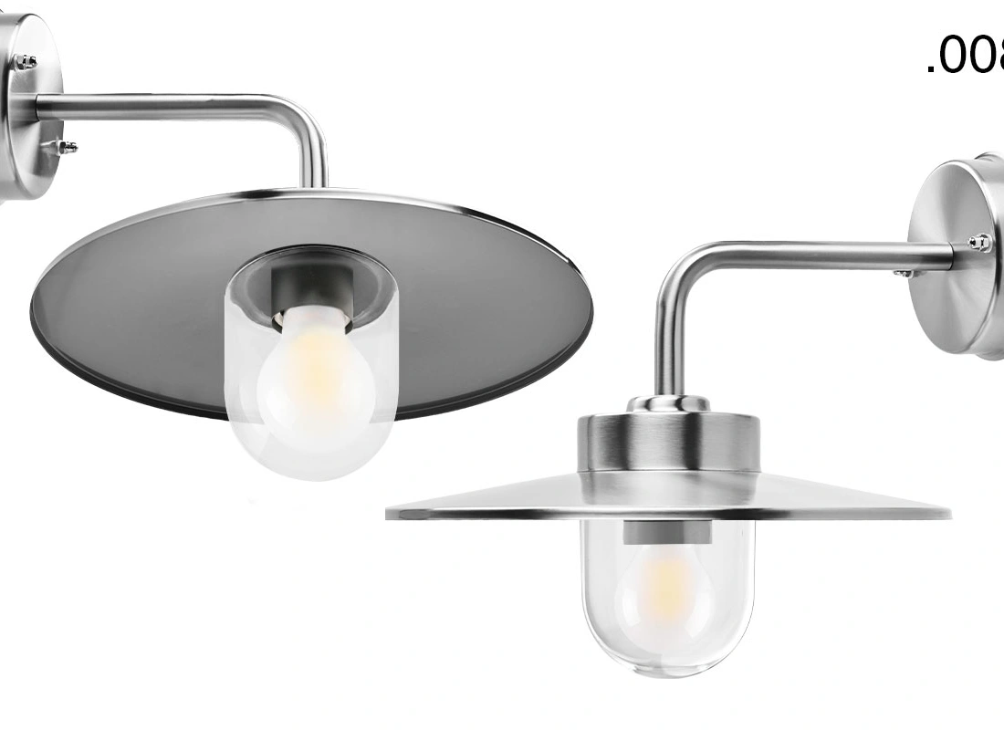 silver-coloured wall light Eduardo - IP54