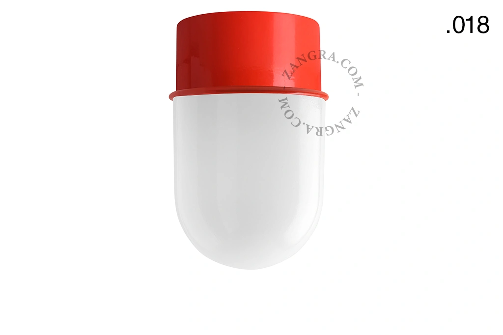 rød væg eller loftslampe - glas skærm - Ø 10 cm