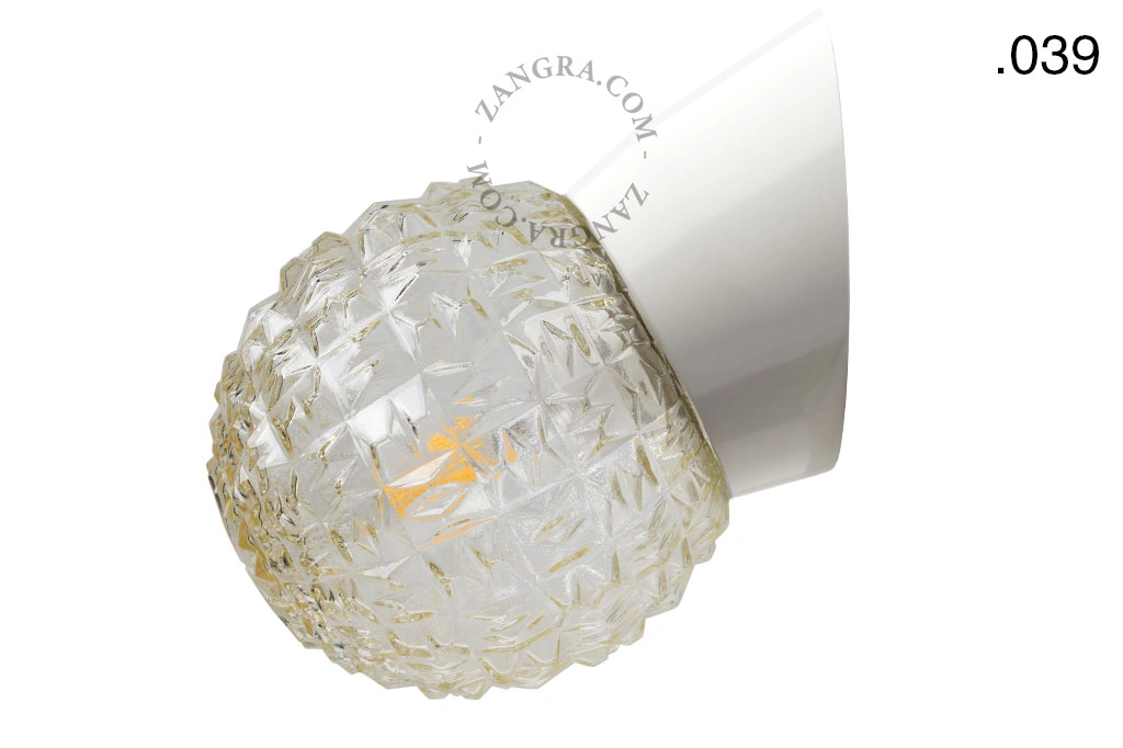 applique blanche - globe en verre - Ø 11 cm