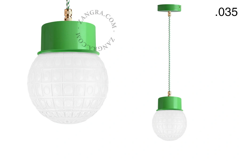 candeeiro suspenso verde - abajur de vidro - Ø 10cm