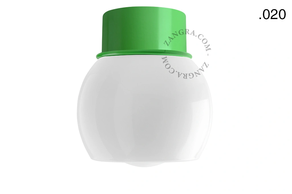 applique ou plafonnier vert - globe en verre - Ø 10 cm