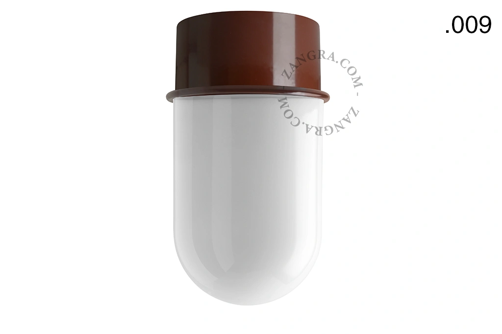 brown wall or ceiling light - glass shade - Ø 10 cm
