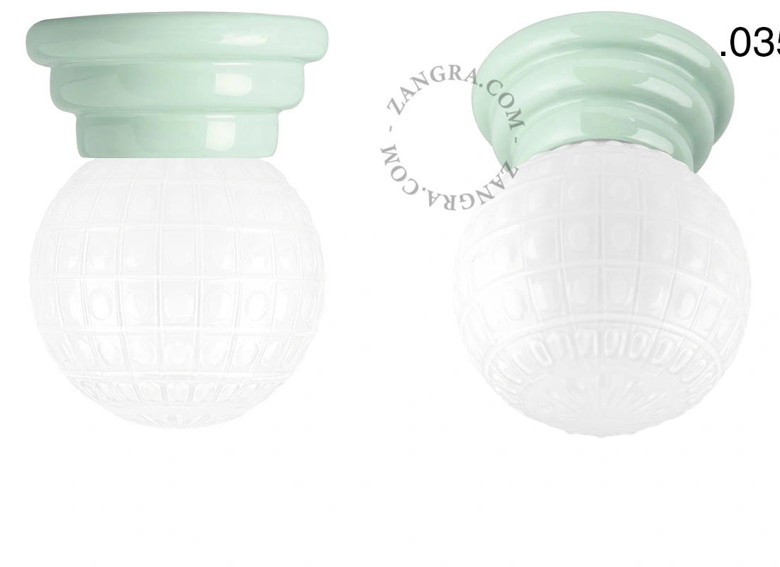 green porcelain Art Deco light Daniel