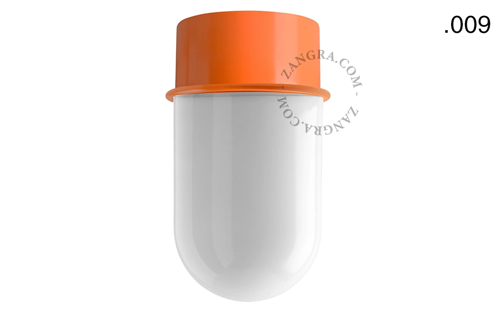 orange wall or ceiling light - glass shade - Ø 10 cm