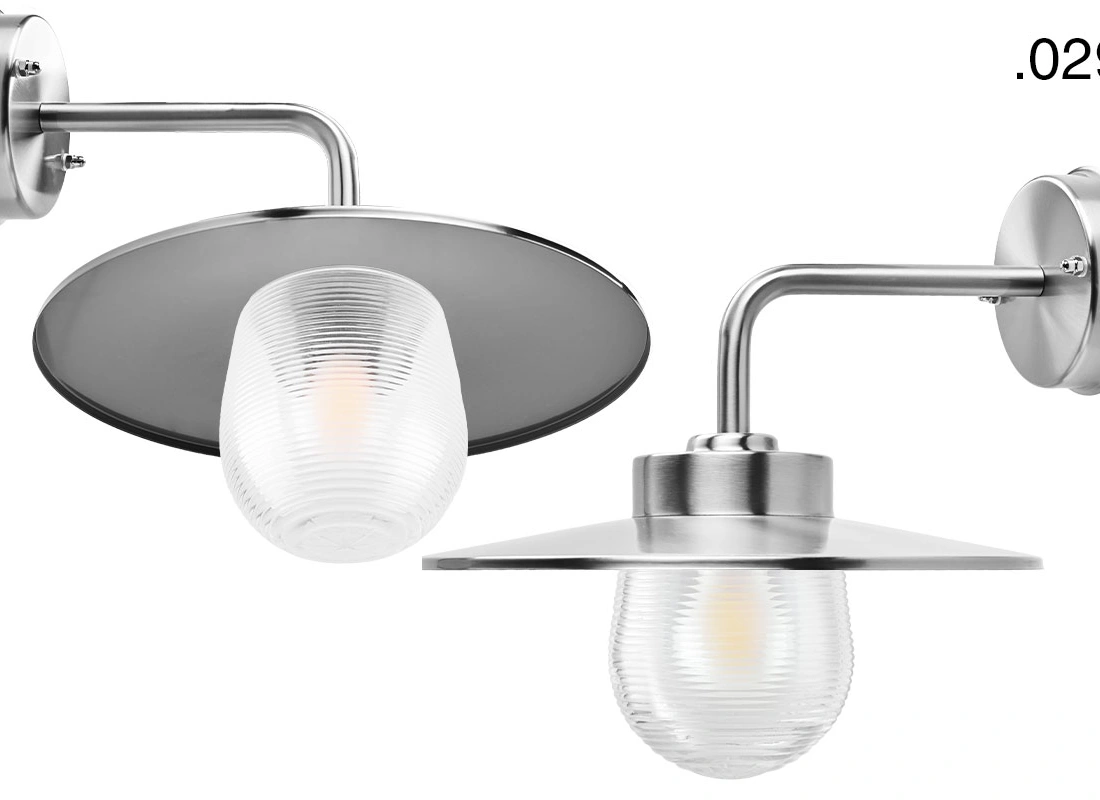 silver-coloured wall light Eduardo - IP54