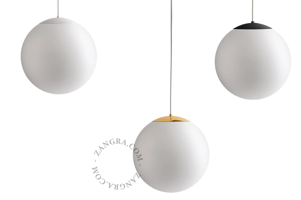 pendellampa med klot i blåst glas - Ø 40 cm