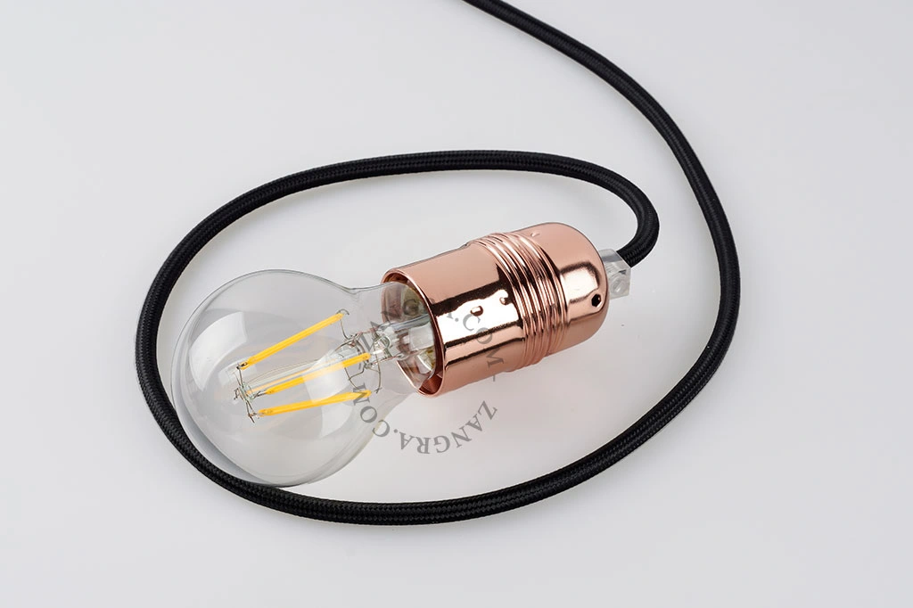 E27 copper-coloured lamp holder