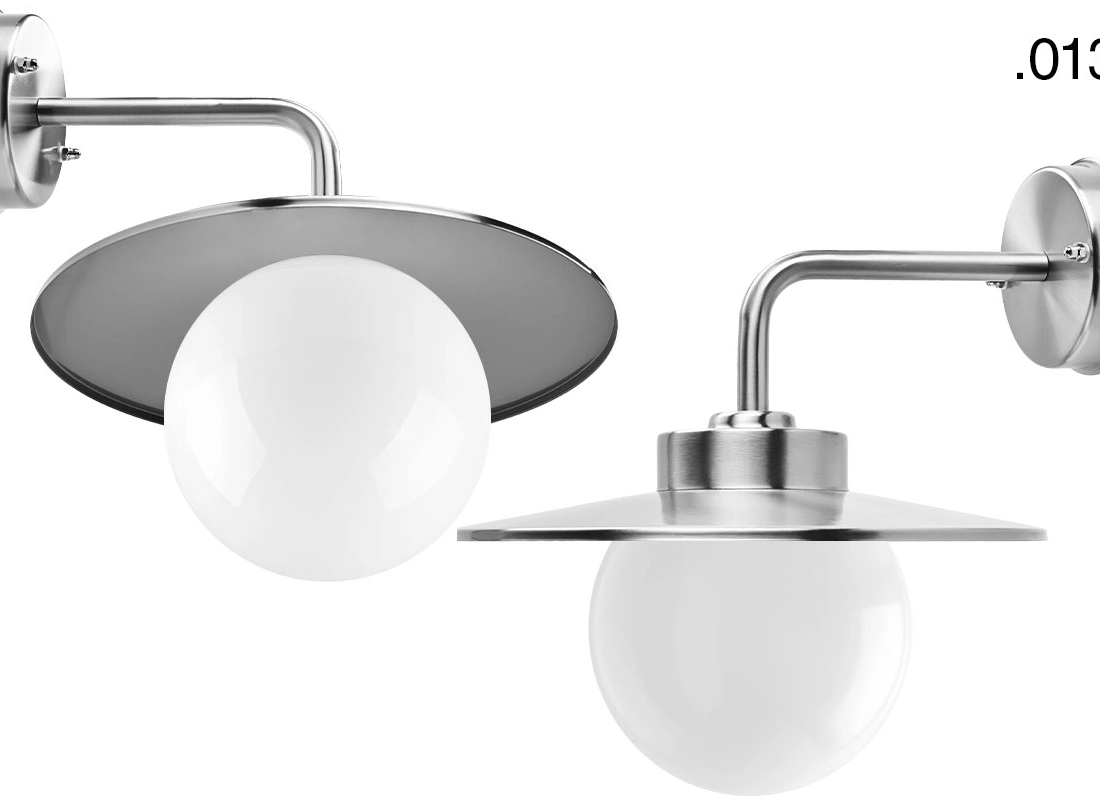 silver-coloured wall light Eduardo - IP54