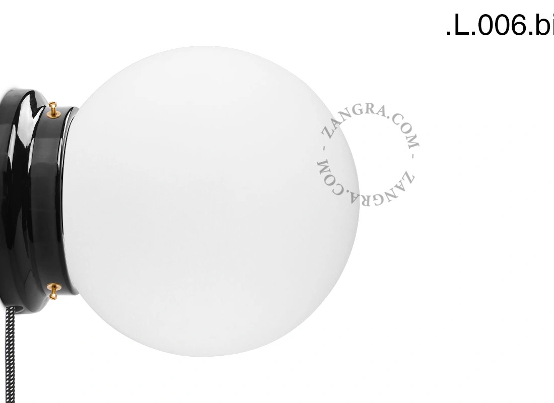 applique ou lampe de table Cédric en porcelaine noire
