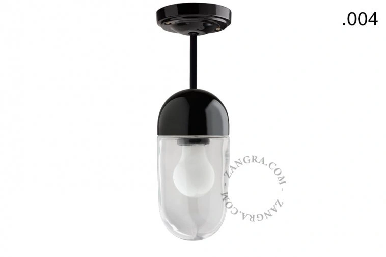 lampa porcelana ze szklanym kloszem