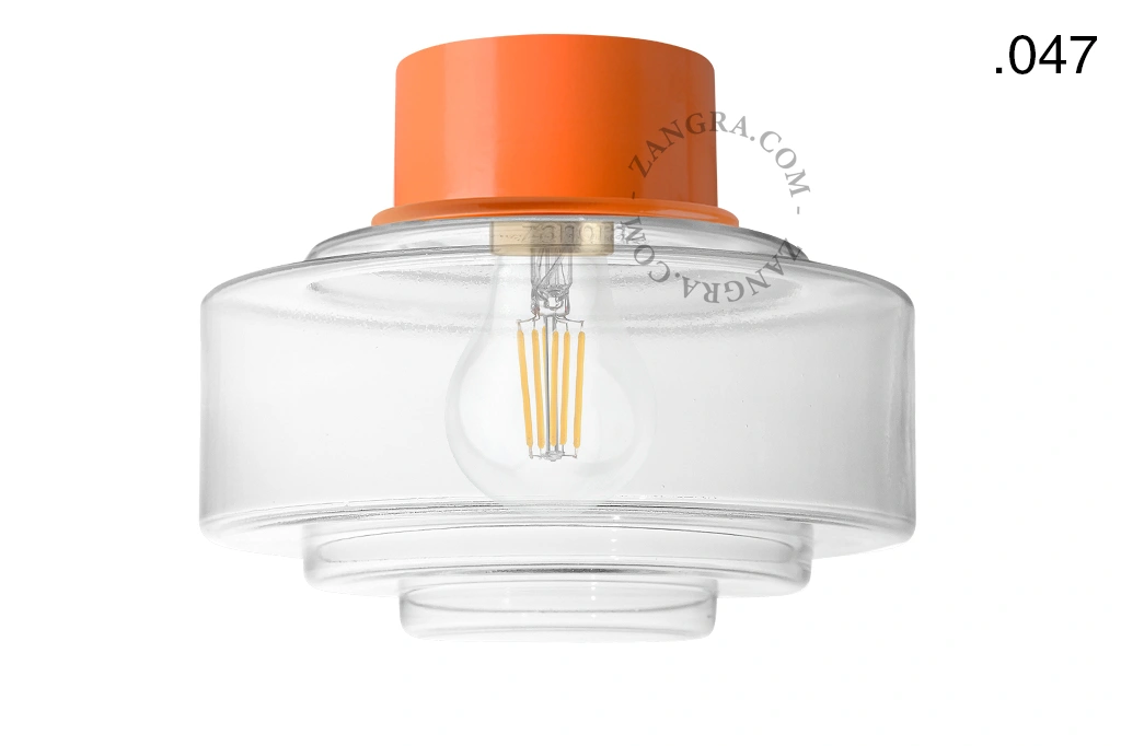 orange wall or ceiling light - glass shade - Ø 10 cm