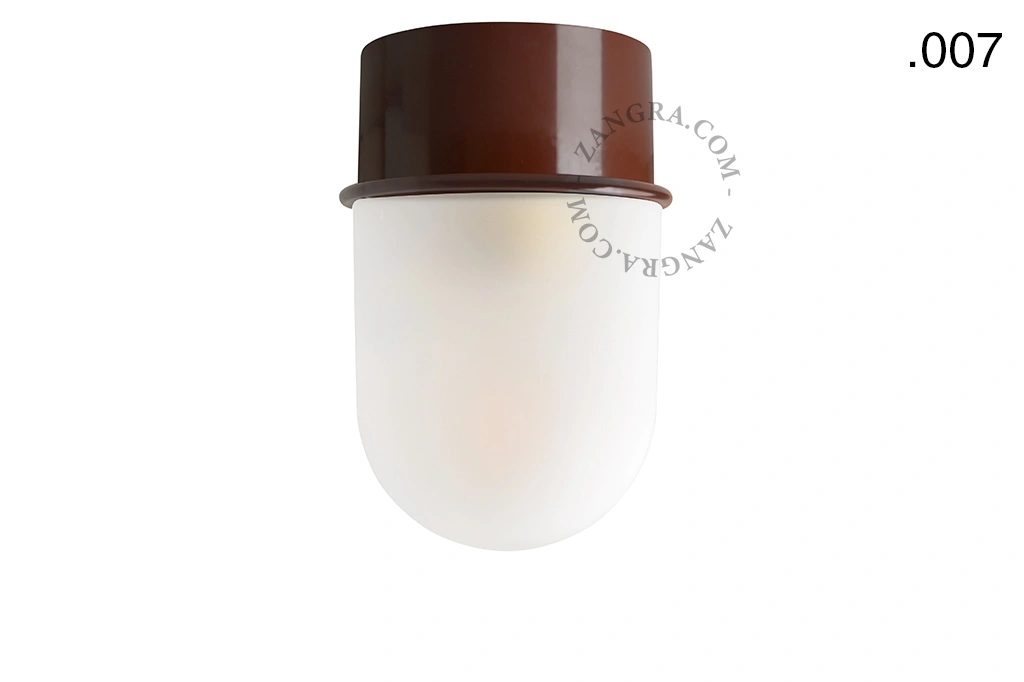 brown wall or ceiling light - glass shade - Ø 10 cm