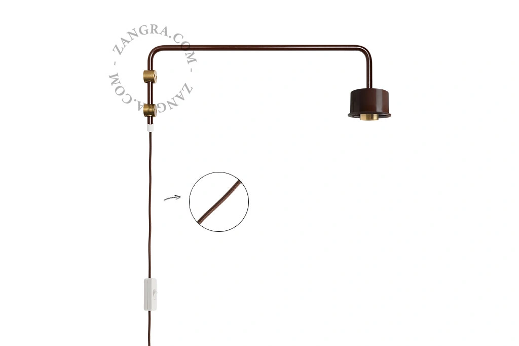 Abbie wall light replacement base - brown