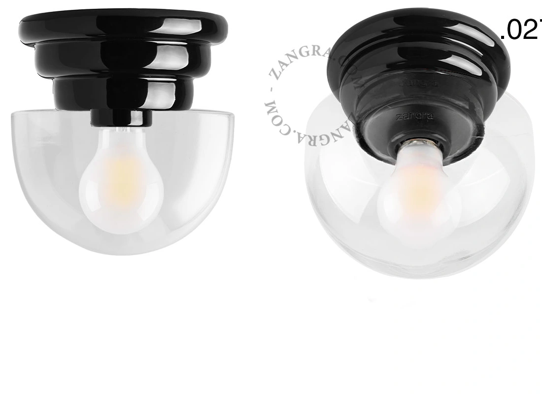 black porcelain Art Deco light Daniel