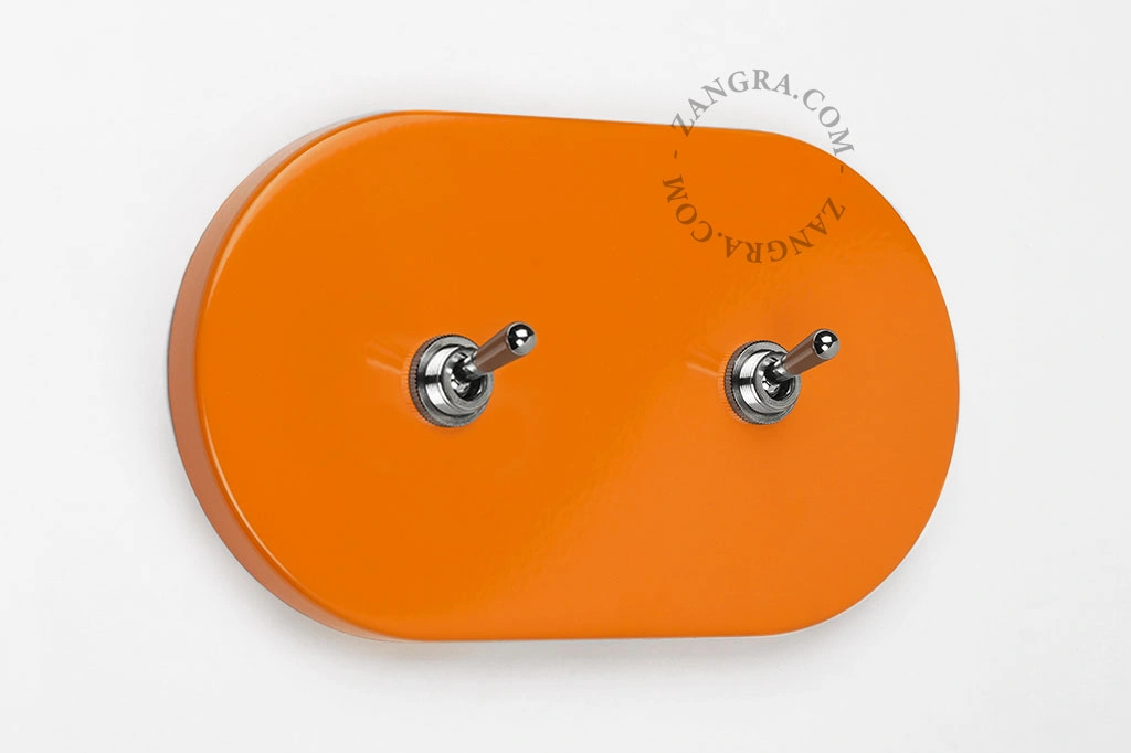 doppelter Wechsel-/Einfachschalter – orange/vernickelt