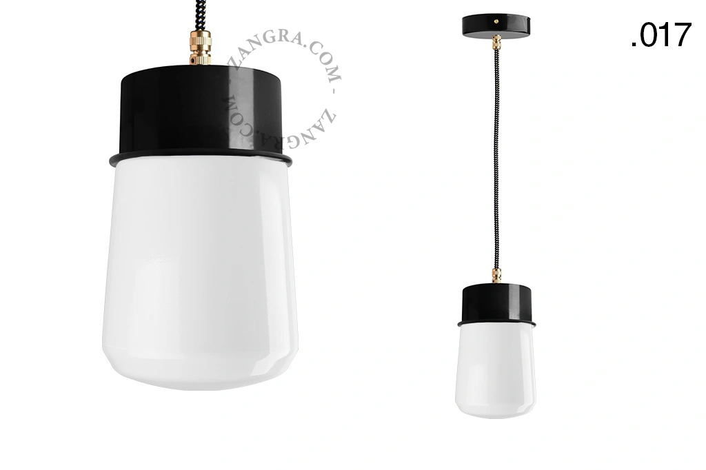 candeeiro suspenso preto - abajur de vidro - Ø 10cm