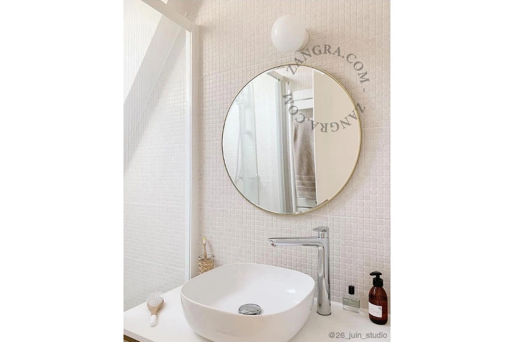 candeeiro de parede ou de teto em porcelana branca - abajur de vidro - Ø 10cm - IP54