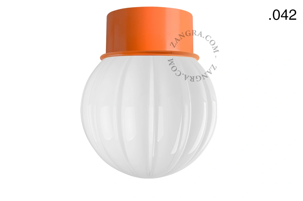 orange wall or ceiling light - glass shade - Ø 10 cm
