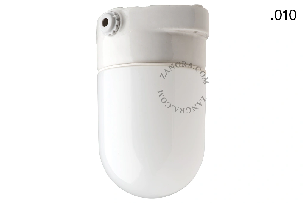 badeværelse lampe i porcelæn med glasskærm – Ø 8,3cm - IP54