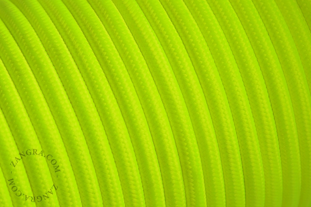 cabo têxtil - amarelo fluo