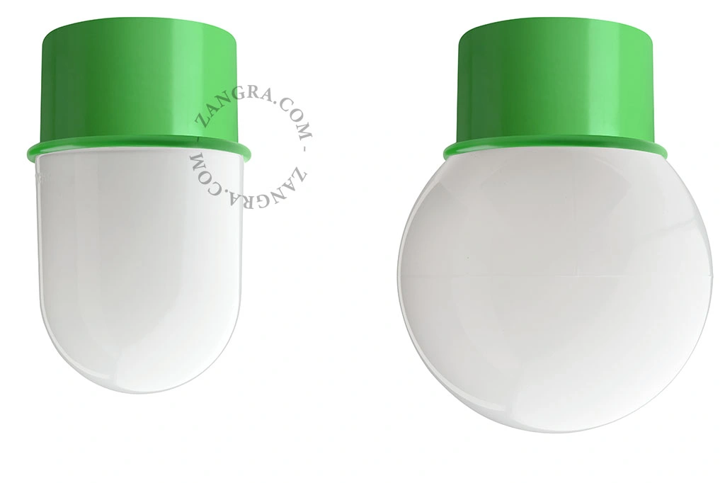 aplique o plafón verde - pantalla de vidrio - Ø 8 cm