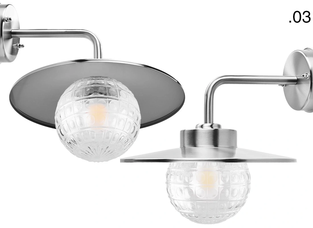 silver-coloured wall light Eduardo - IP54