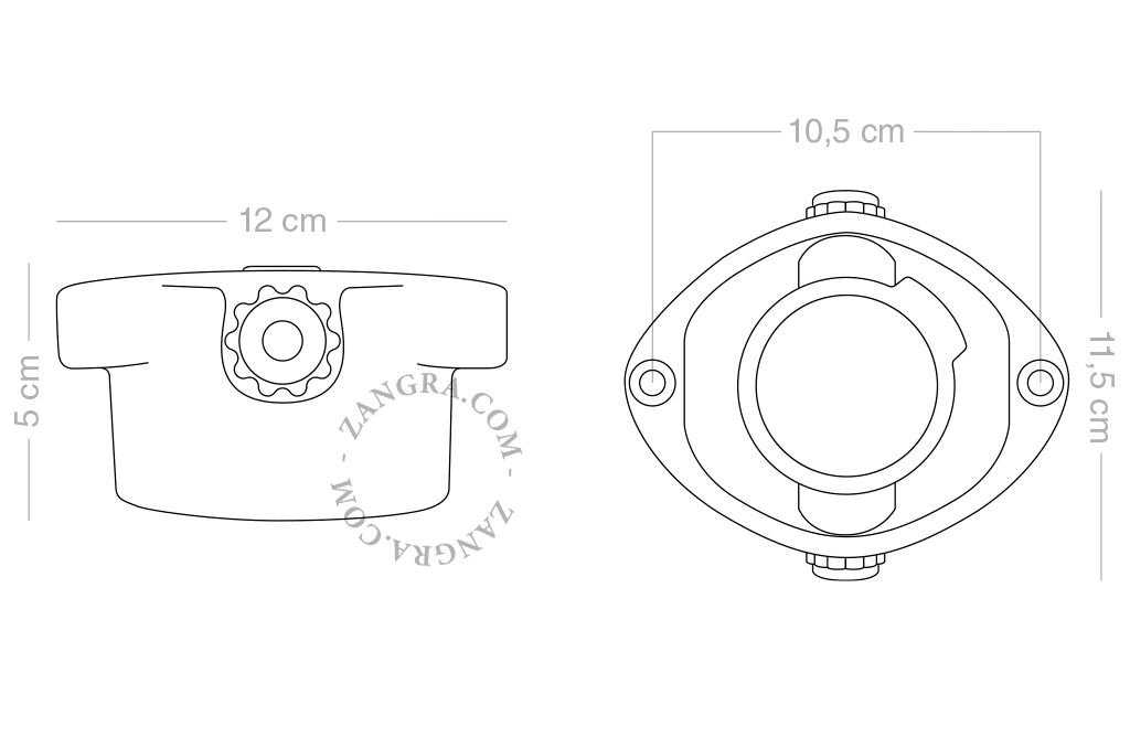 Leuchte aus weißem Porzellan für das Badezimmer Ø 9,5 cm – Glasschirm - IP54