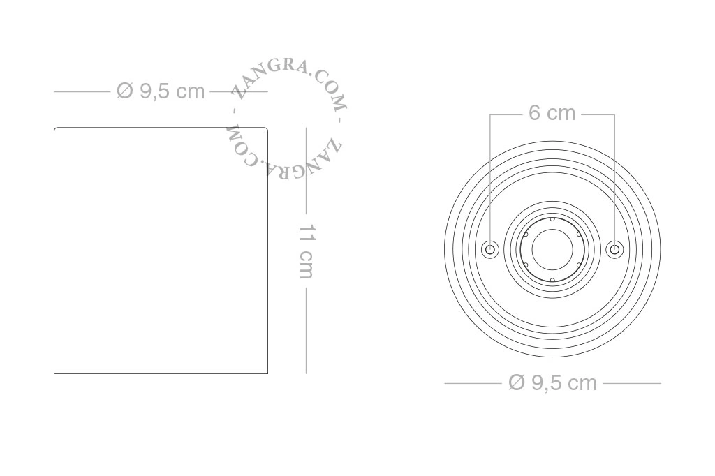 plafonnier en porcelaine - blanc Ø 9,5 cm