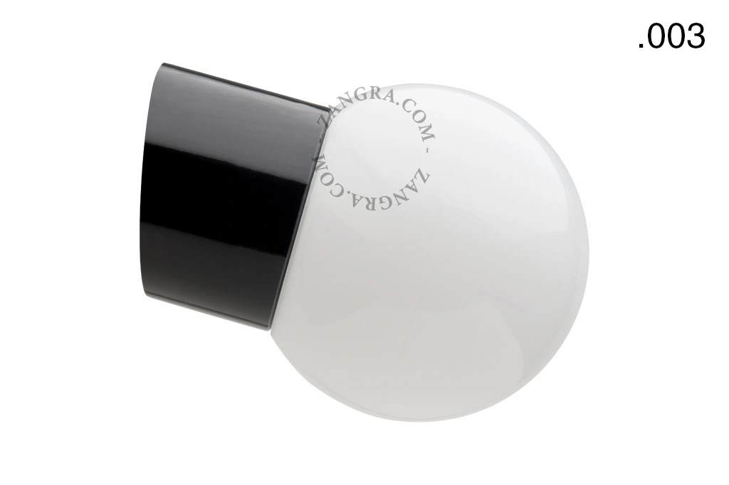 aplique angular en porcelana negra - pantalla de vidrio