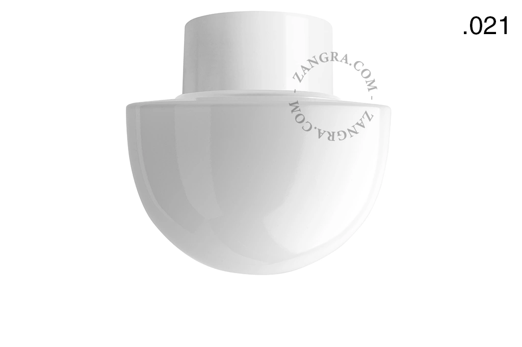 lampa ścienna lub sufitowa biała - szklany klosz  - Ø 10 cm