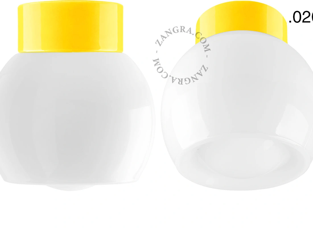 lámpara de porcelana amarilla David - Ø 10 cm