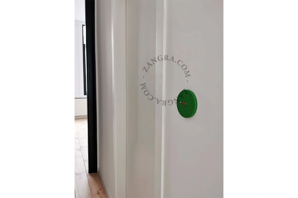 interrupteur vert va-et-vient ou simple - levier laiton