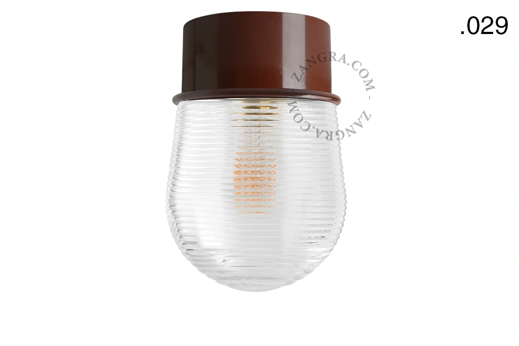 brown wall or ceiling light - glass shade - Ø 10 cm