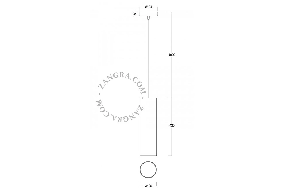 lámpara colgante de vidrio soplado - Ø 12 cm