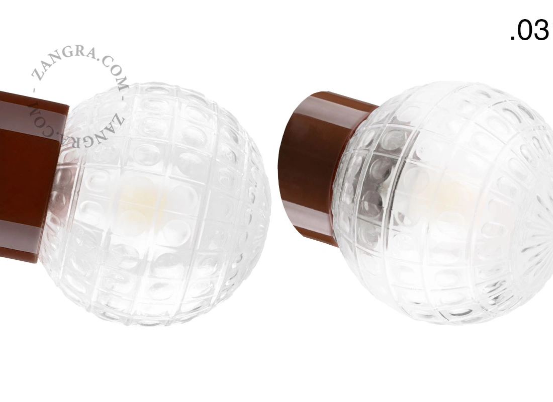 brązowa porcelanowa lampa ścienna David - Ø 10 cm